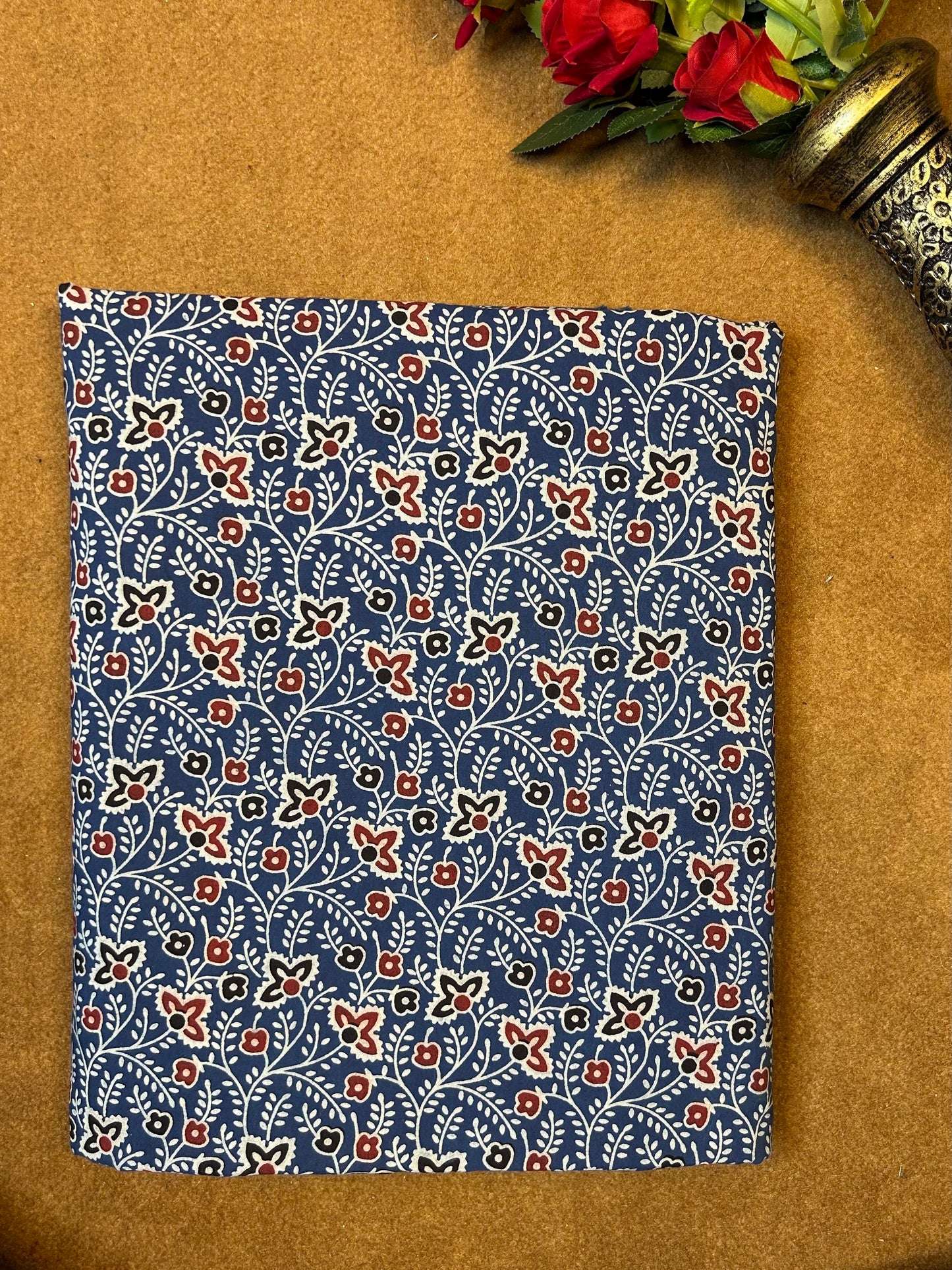 Semi Natural Hand-Block Printed Fabric