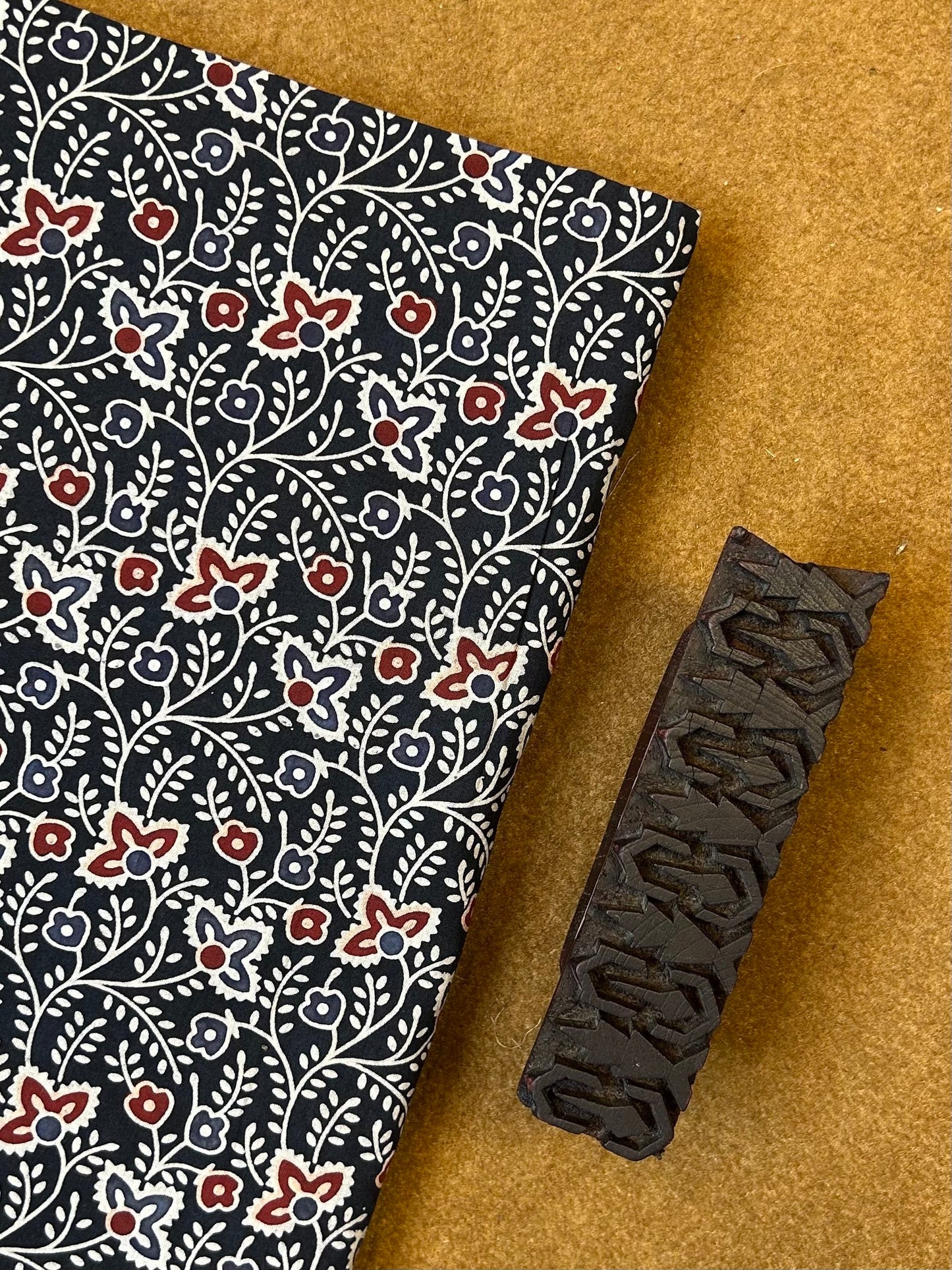 Semi Natural Hand-Block Printed Fabric