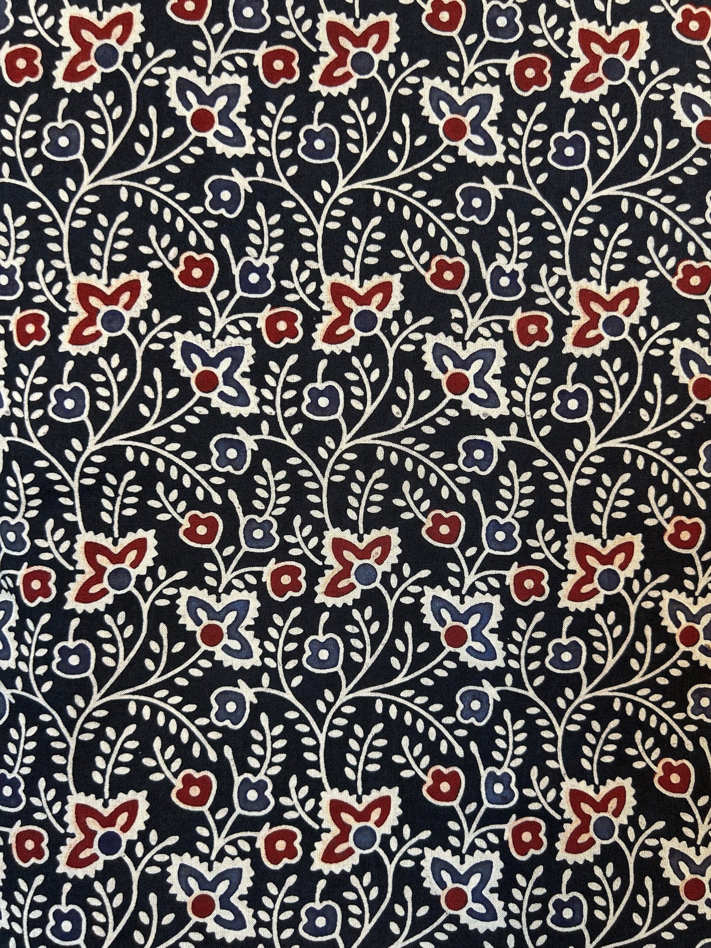Semi Natural Hand-Block Printed Fabric