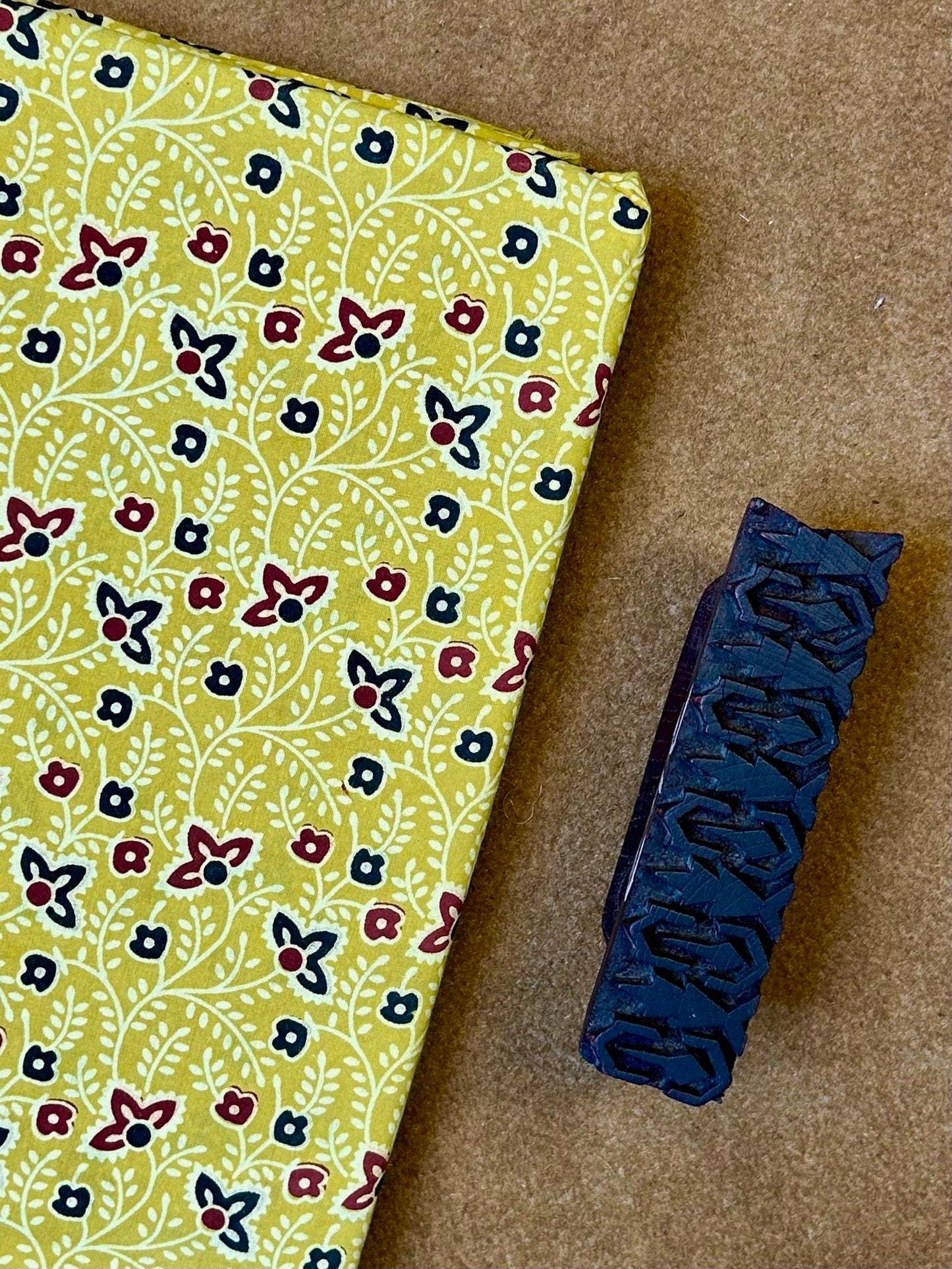 Semi Natural Hand-Block Printed Fabric