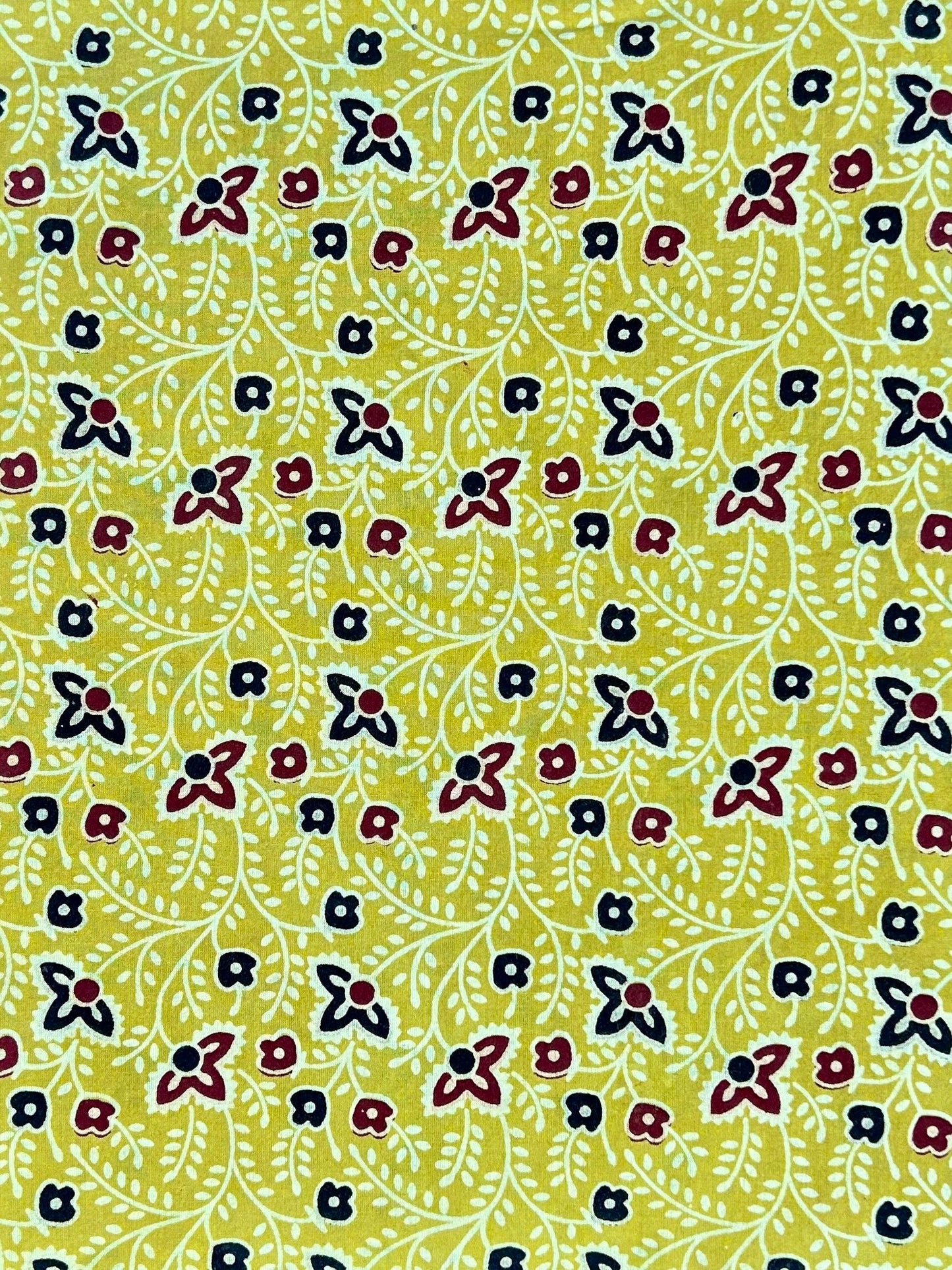 Semi Natural Hand-Block Printed Fabric