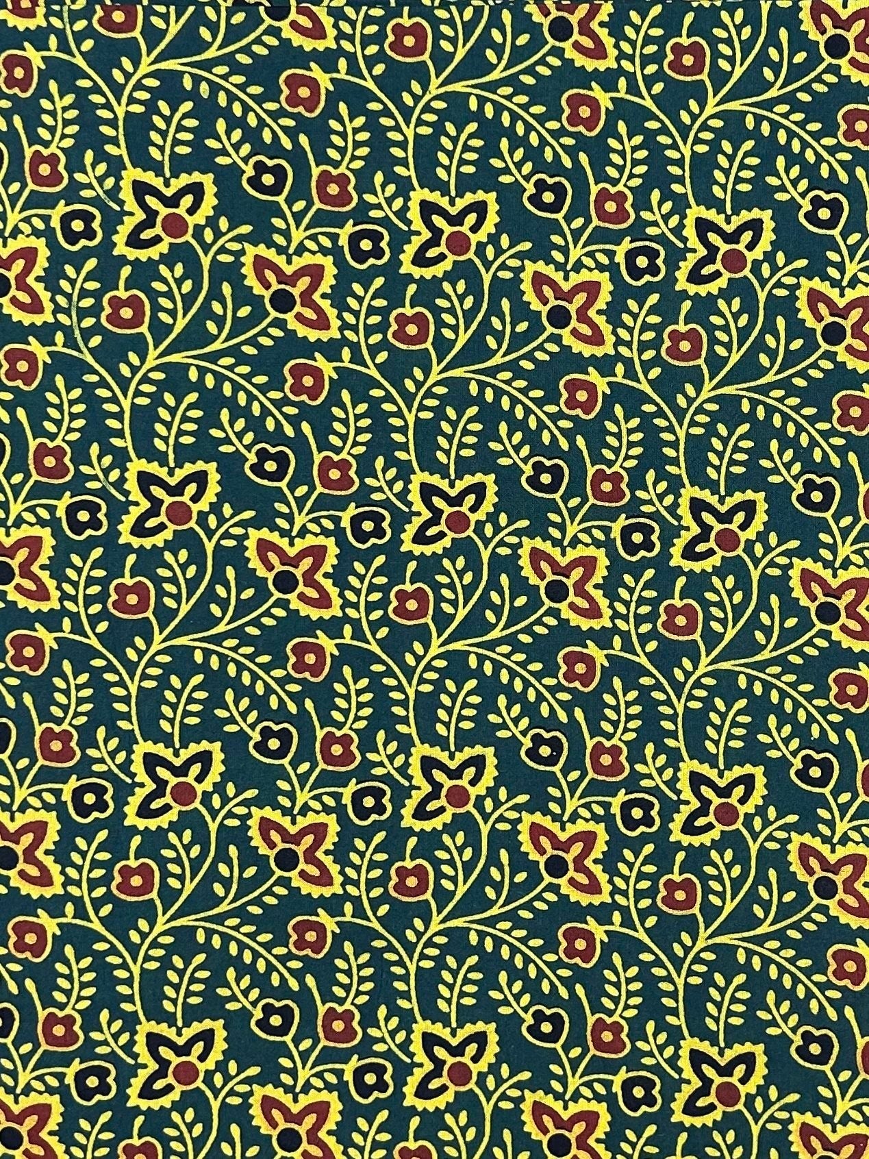 Semi Natural Hand-Block Printed Fabric