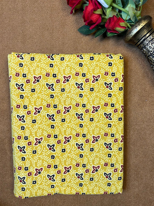 Semi Natural Hand-Block Printed Fabric