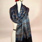Slate Blue Ajrakh handblock printed Gaji stoles