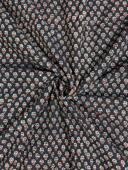 Super Ajrakh Handblock Printed Cotton Fabric