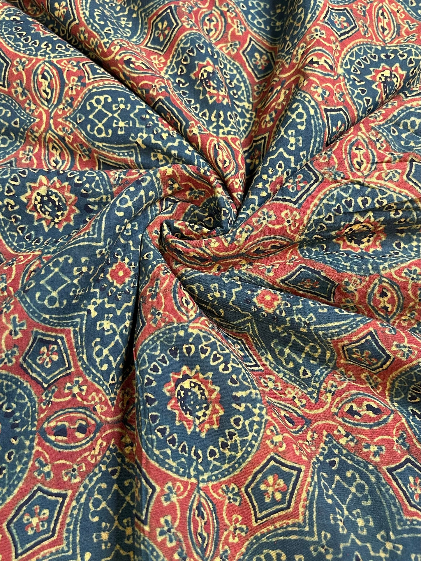 Super Ajrakh Handblock Printed Fabric