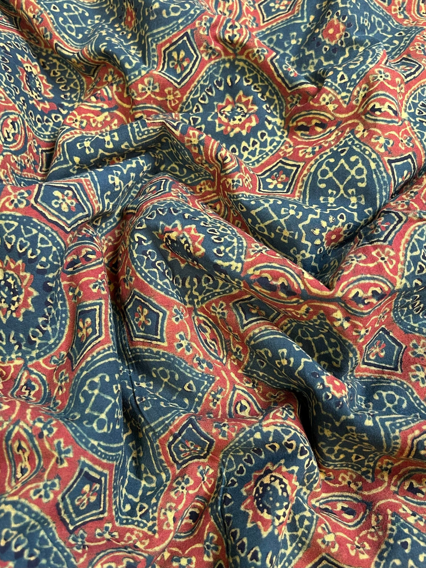 Super Ajrakh Handblock Printed Fabric