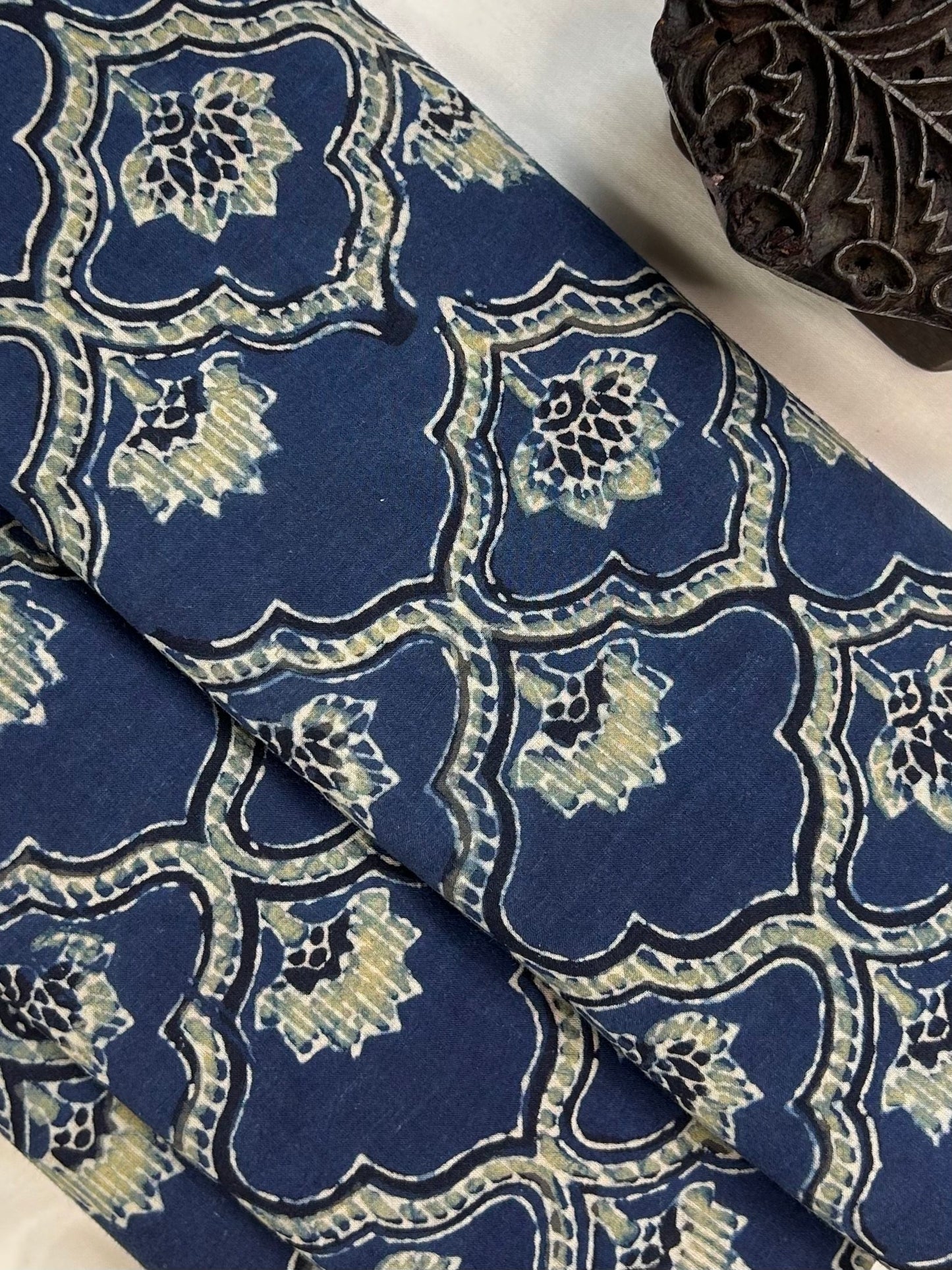 Super Ajrakh Handblock Printed Cotton Fabric
