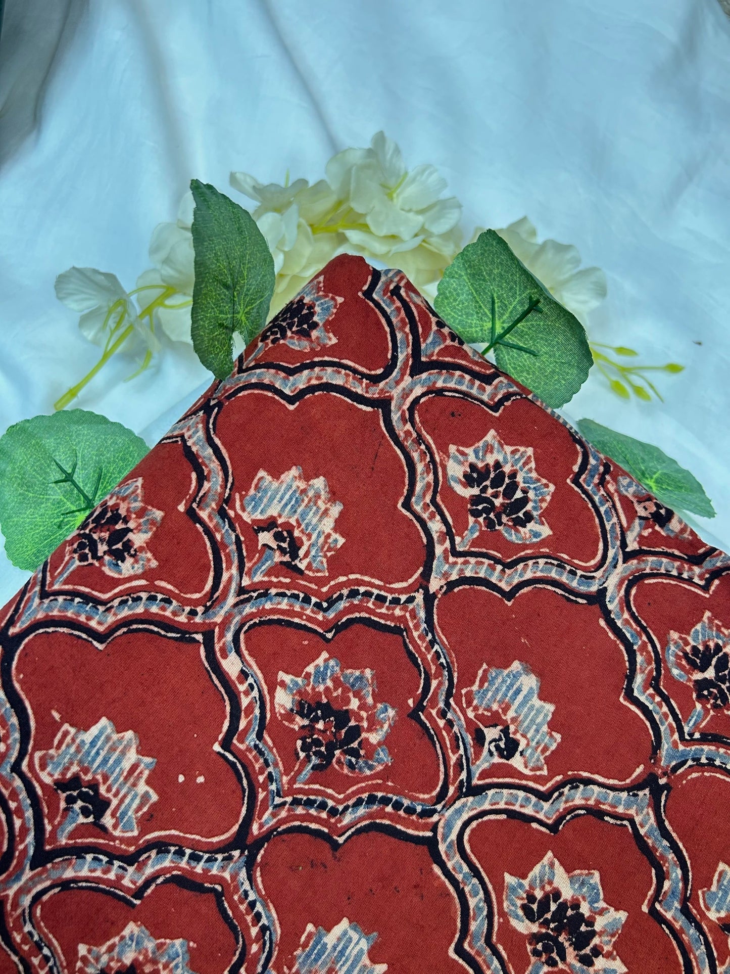 Super Ajrakh Handblock Printed Cotton Fabric