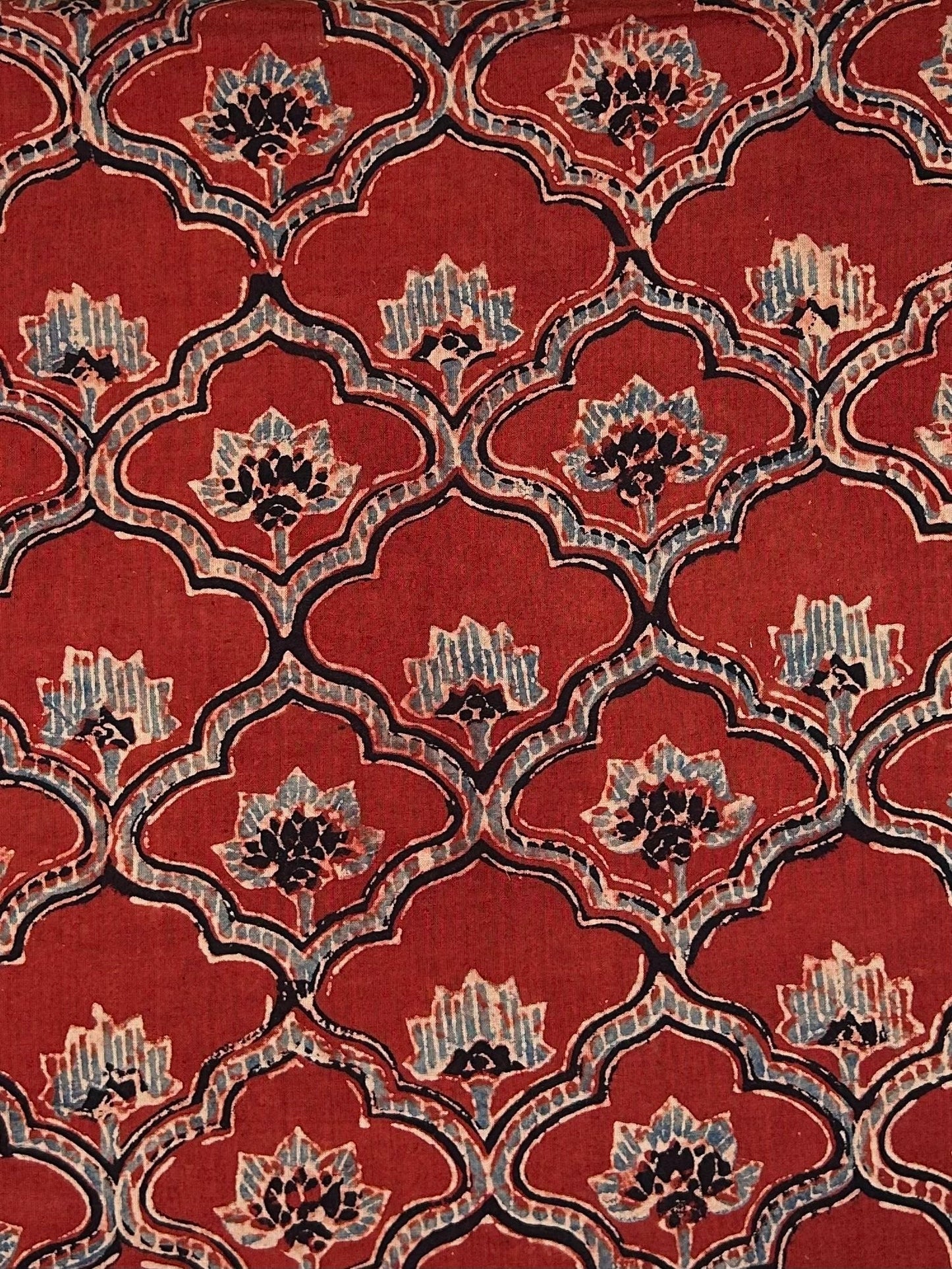 Super Ajrakh Handblock Printed Cotton Fabric
