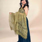 Chartreuse Green Kota Handblock Printed Dupatta