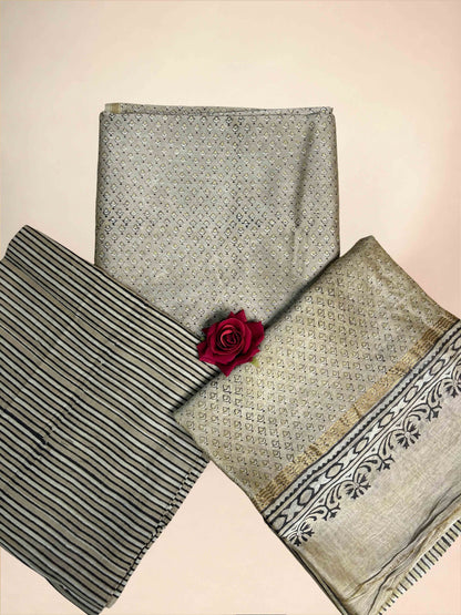 Warm Sage Beige Vanaspati Maheshwari Suits.