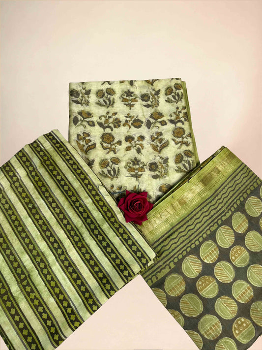 Chartreuse Green Vanaspati Maheshwari Suits