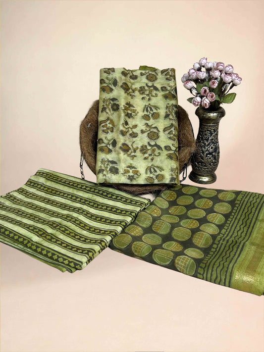 Chartreuse Green Vanaspati Maheshwari Suits