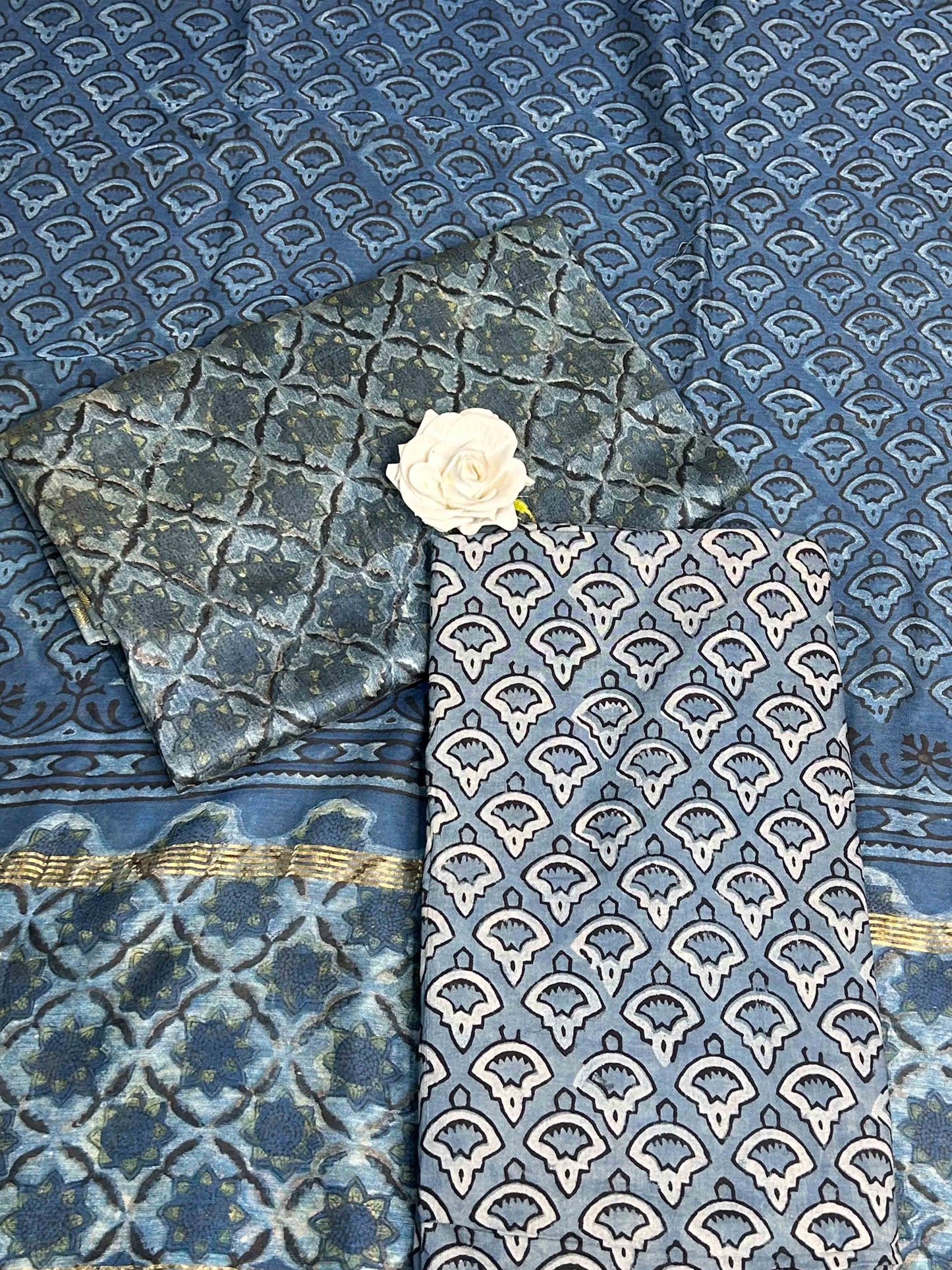 Indigo Blue Vanaspati Maheshwari Suits