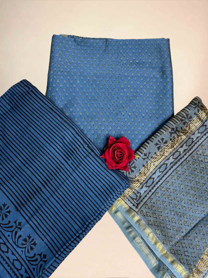 Indigo Blue Vanaspati Maheshwari Suits