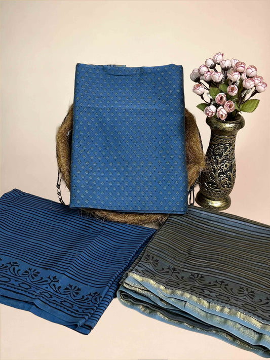 Indigo Blue Vanaspati Maheshwari Suits