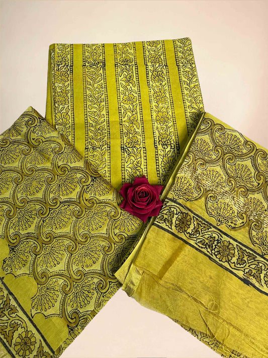 Chartreuse Green Vanaspati Maheshwari Suits