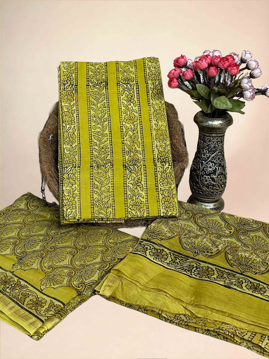 Chartreuse Green Vanaspati Maheshwari Suits