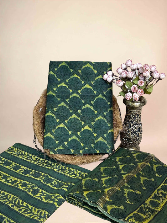 Emerald Green Vanaspati Maheshwari Suits