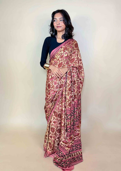 Blush Pink Vanaspati Modal Saree