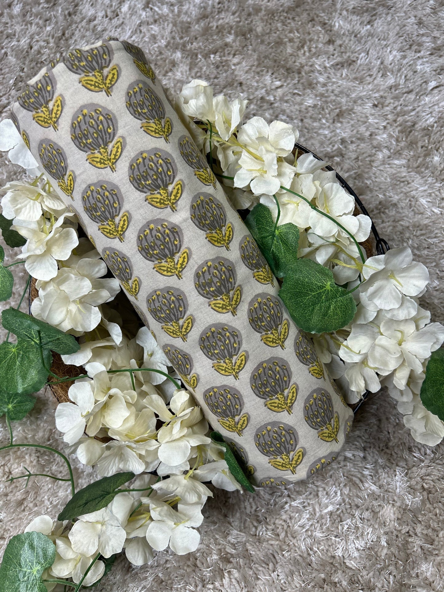 Vanaspti Handblock Printed Cotton Fabric