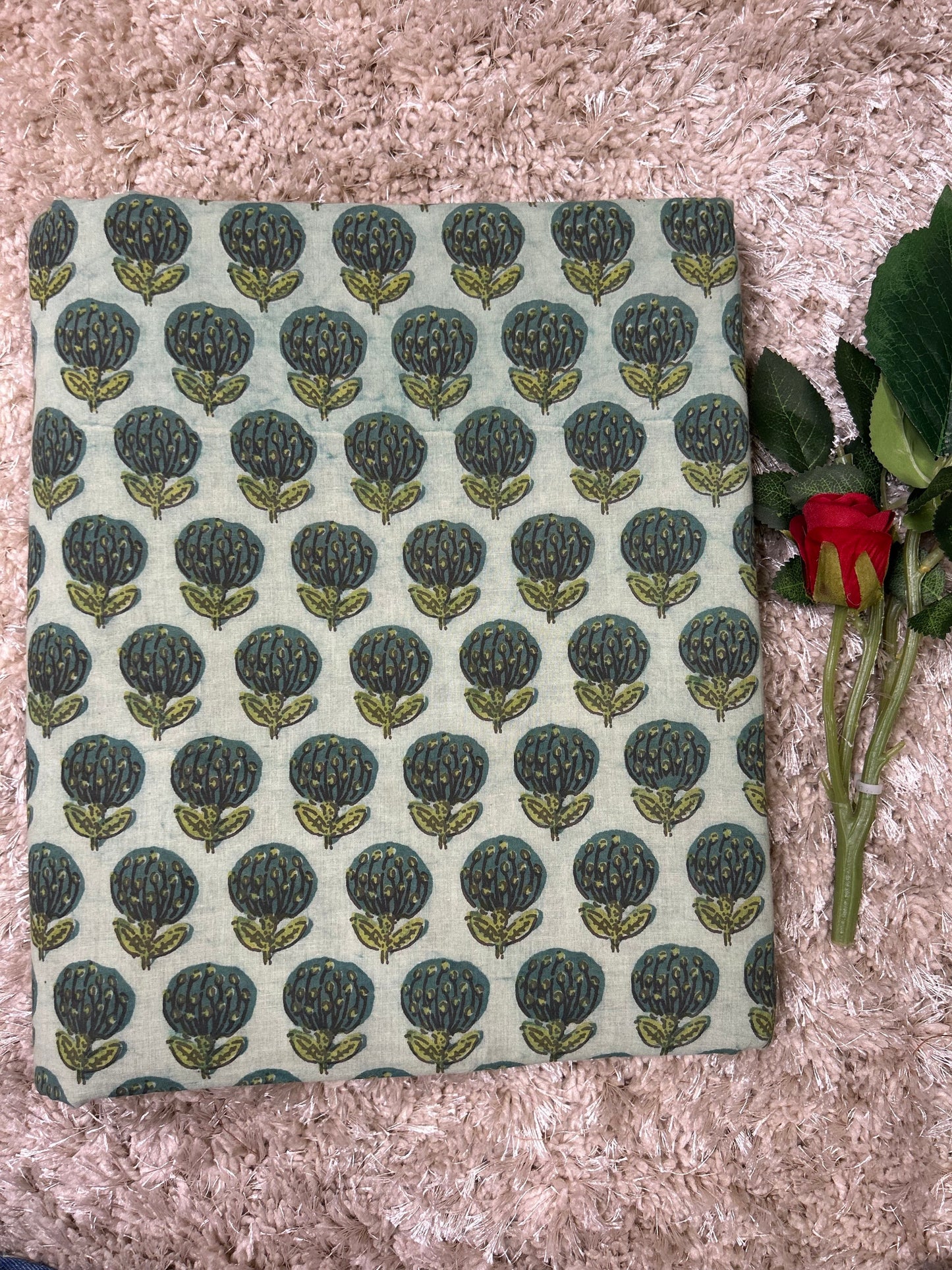 Vanaspti Handblock Printed Cotton Fabric