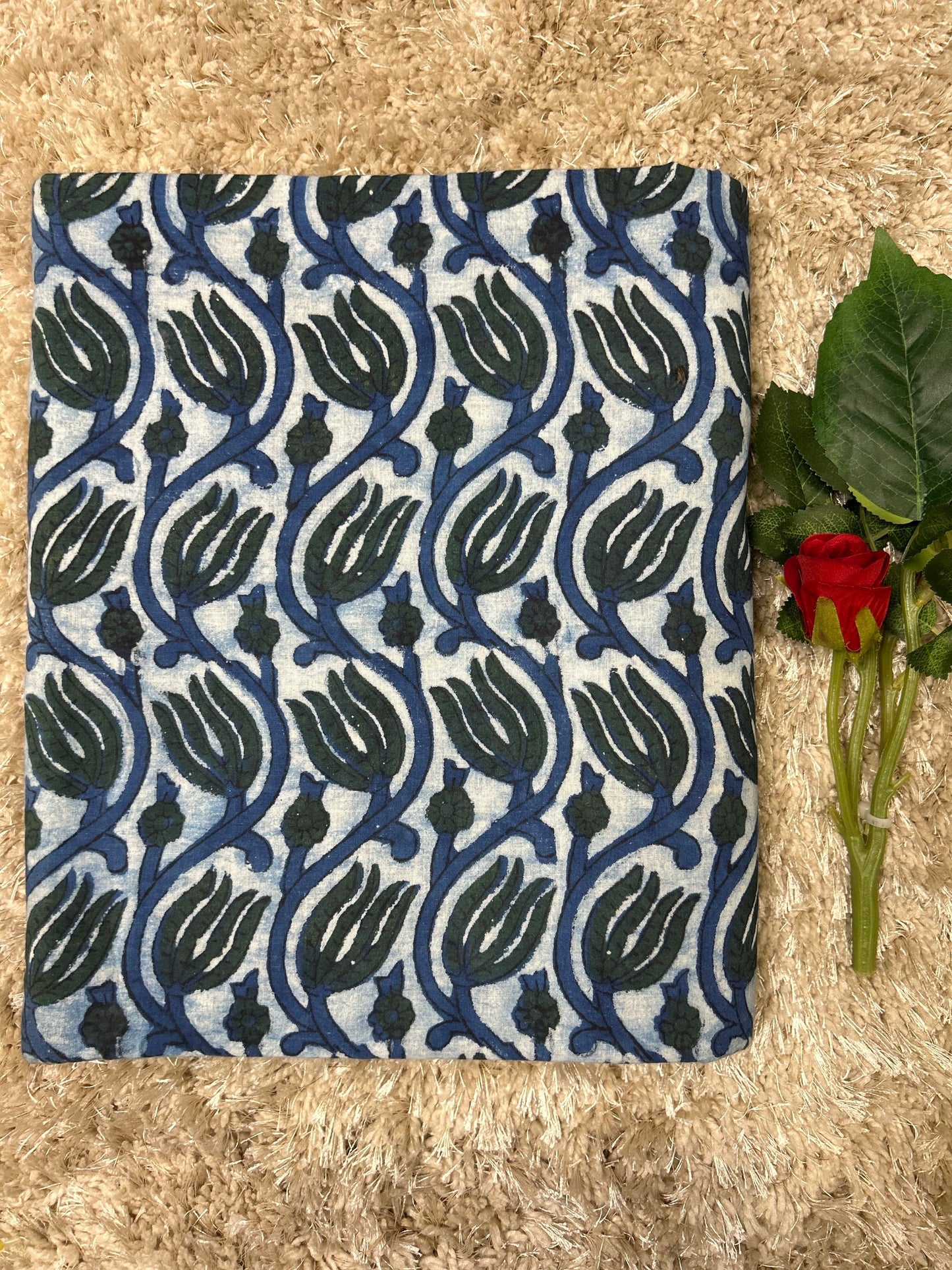 Vanaspti Handblock Printed Cotton Fabric