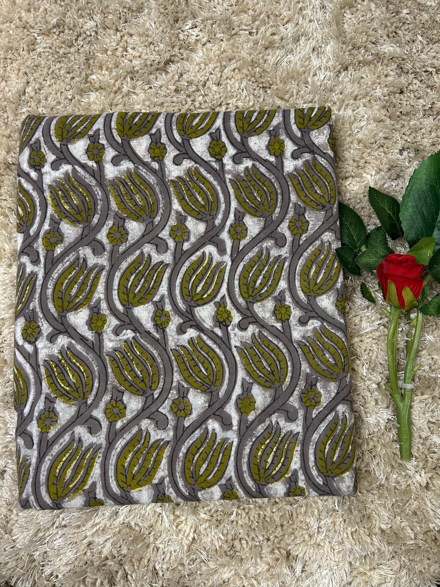 Vanaspti Handblock Printed Cotton Fabric