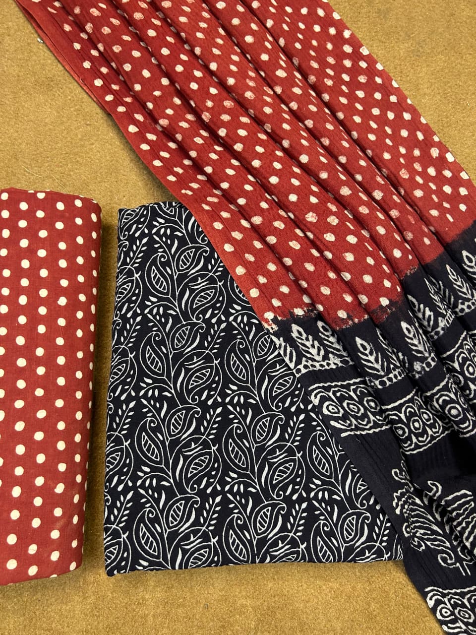 Pashmina Handblock Printed Cotton Suit Set