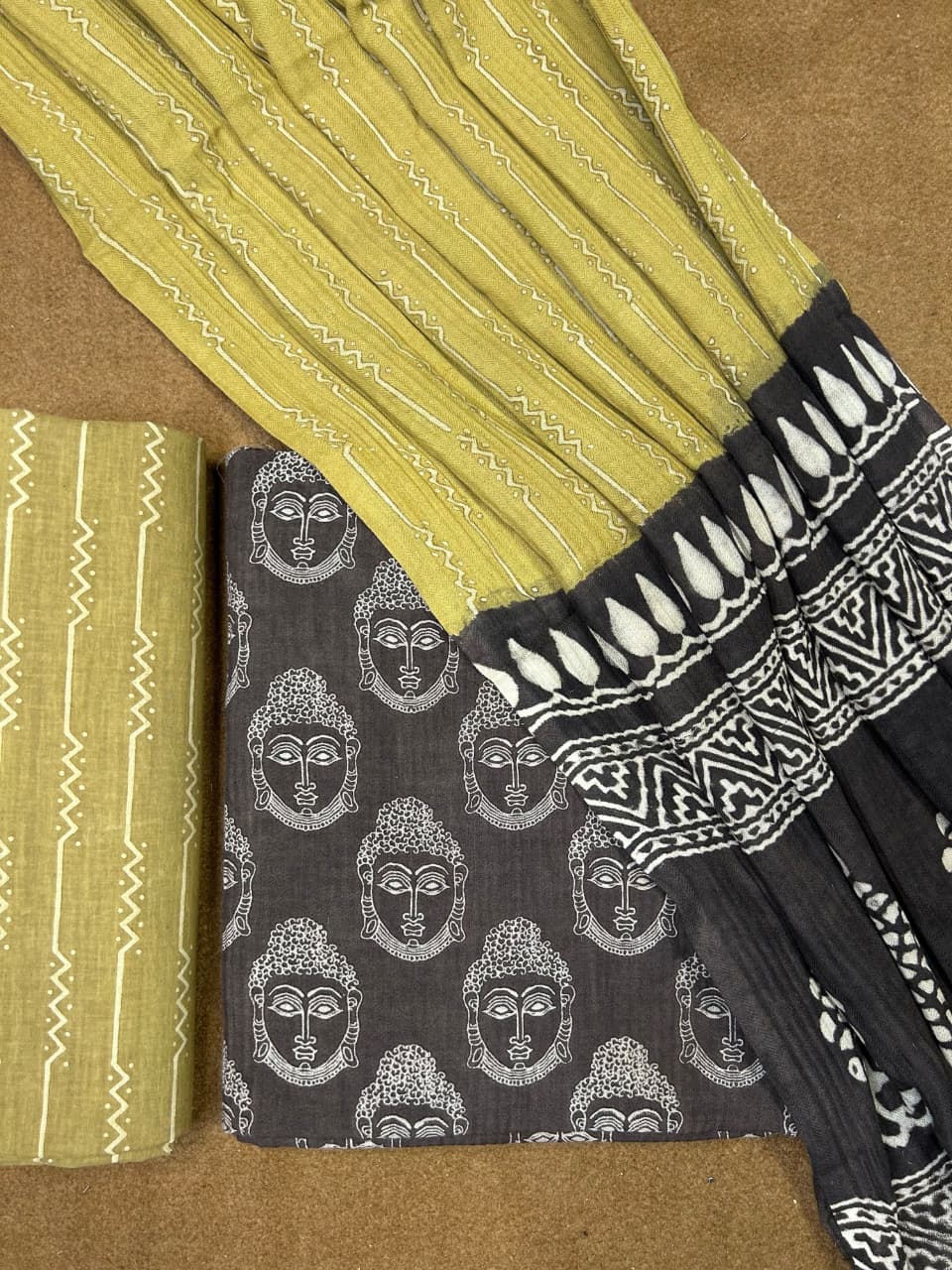 Pashmina Handblock Printed Cotton Suit Set