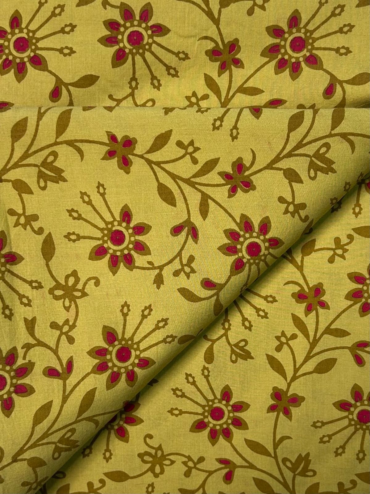 Discharge Print Handblock Cotton Fabric