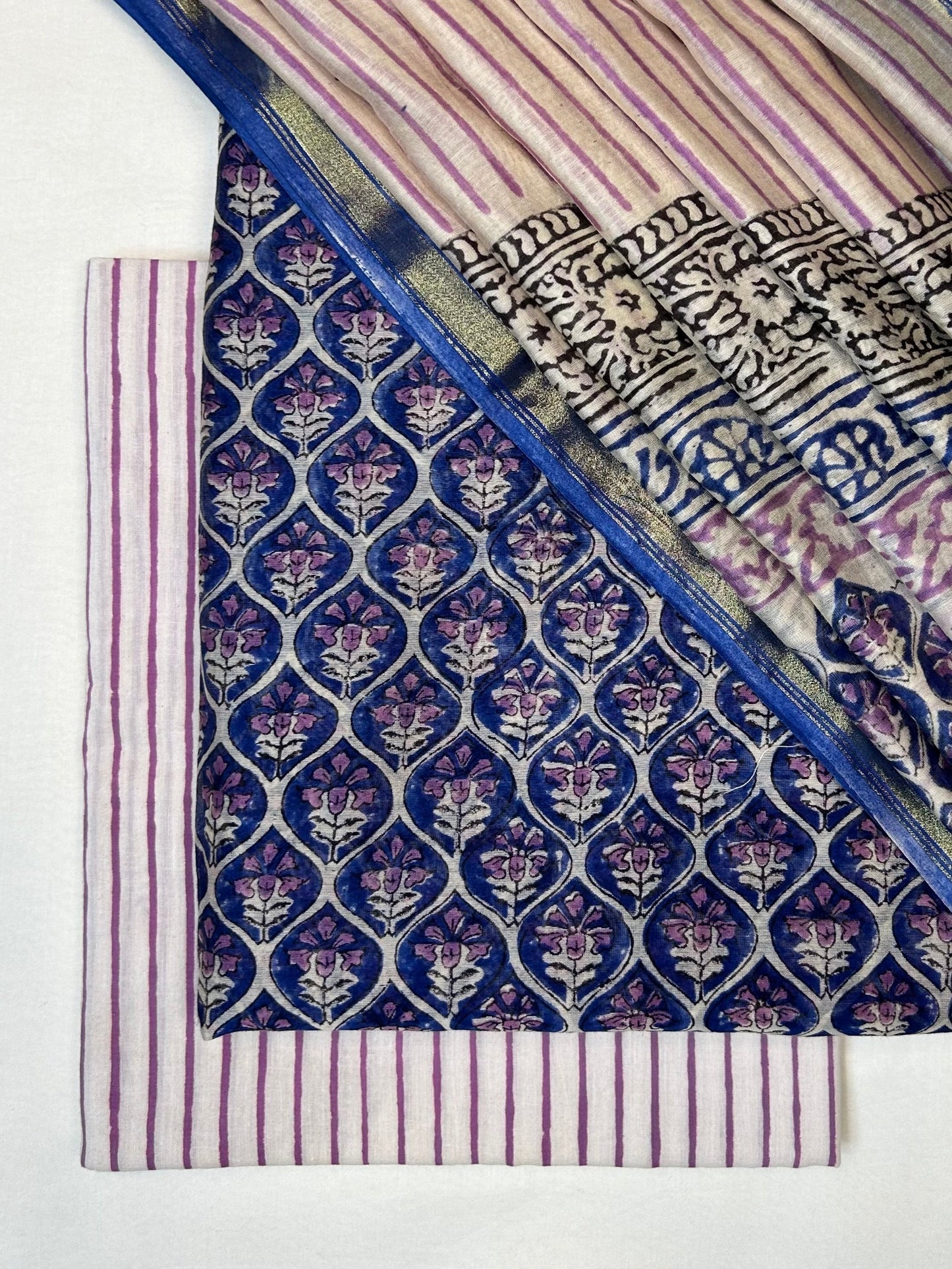 Chanderi Handblock Printed Suit Set