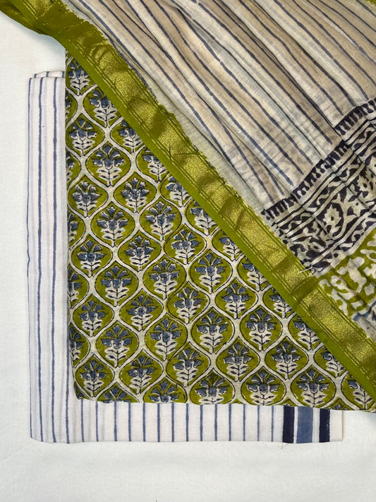 Chanderi Handblock Printed Suit Set